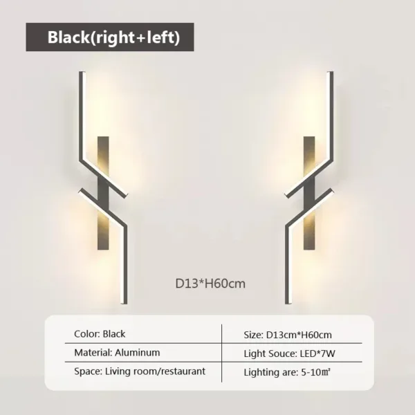 LED Wall Lamp Modern Minimalist Strip Wall Decor Lights Lighting For Bedroom Bedside Living Room TV Sofa Lobby Background Decor - Image 17