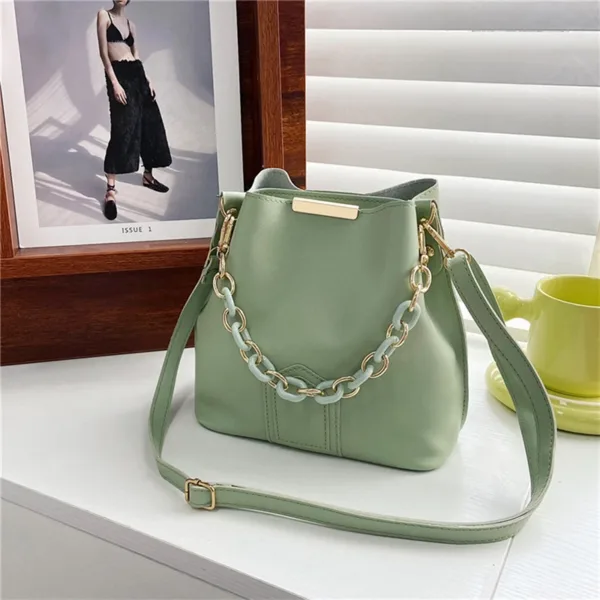 Chain Leather Shoulder Bag - Image 7