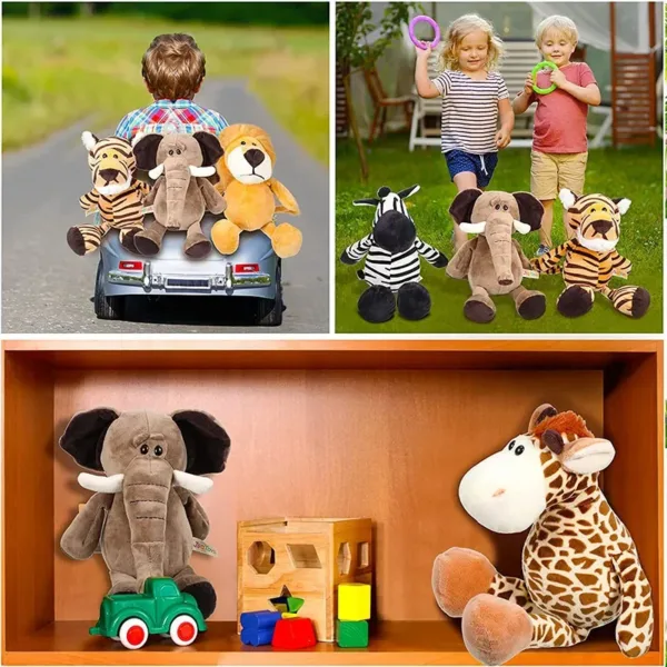 25CM Kawaii Jungle Animal Plush Toys Forest Animal Plush Dog Zebra Elephant Lion Fox Giraffe Children's Toys Doll Birthday Gift - Image 19