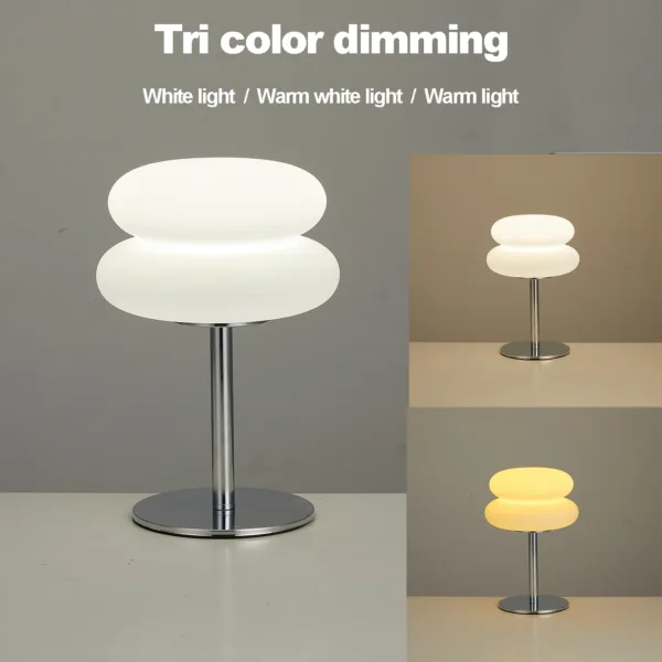 Bauhaus retro table lamp plastic lamps bedroom bedside living room Nordic mushroom lamp 9-level brightness dimming ambient light - Image 8