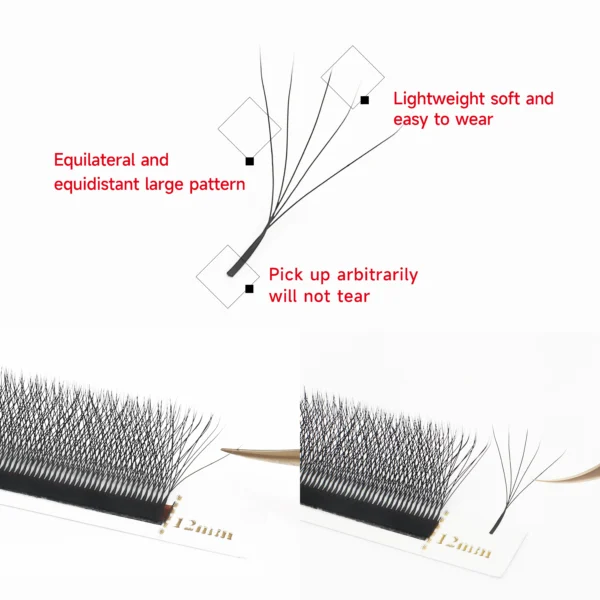 XIUSUZAKI 5D W Shaped Bloom Automatic Flowering Premade Fans Eyelashes Extensions Natural Soft Light High Individual Lashes - Image 3