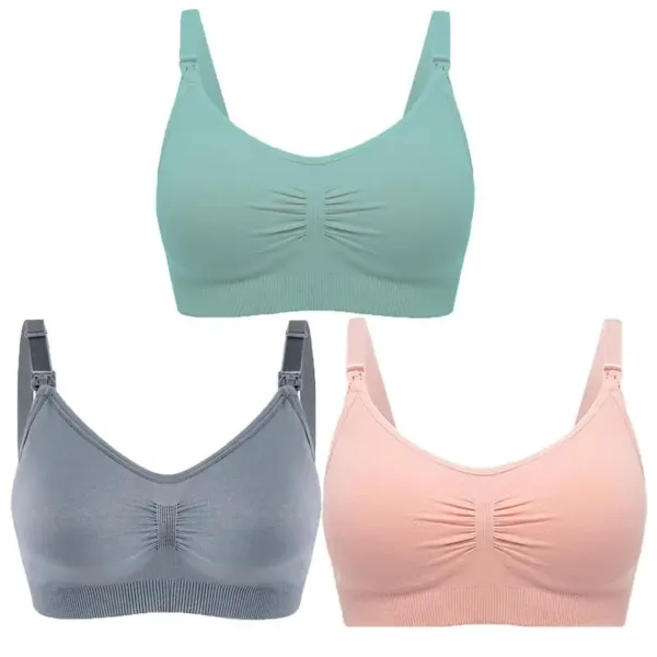 3pcs/Set High Quality Maternity Nursing Bras Cotton Breastfeeding Pregnant Underwear Seamless Large Size Breathable Bra Push Up - Image 2