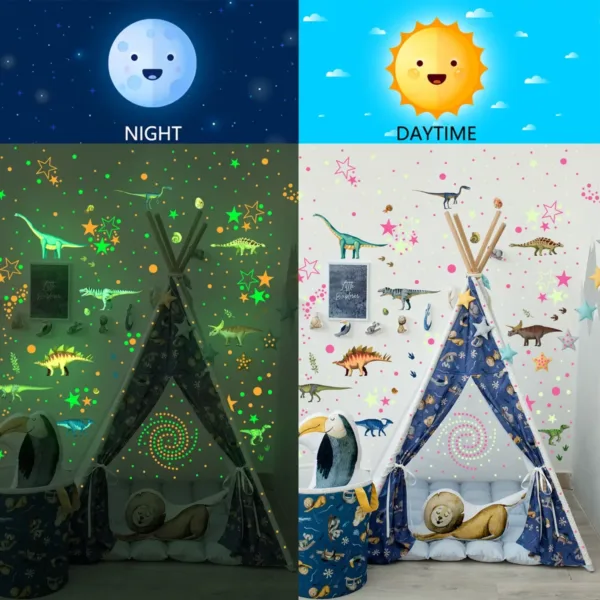 Luminous Cartoon Dinosaur Wall Stickers Glow in the Dark Dinosaur Decals for Baby Kids Rooms Bedroom Wall Decoration Wallpaper - Image 5