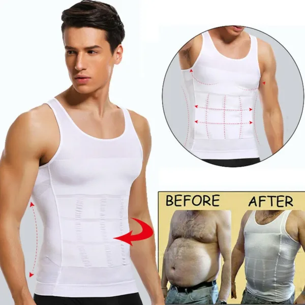 Men's Slimming Tight Skinny Elastic Body Shapewear Abdominal Tightening No Sleeves Breathable Vest Fitness Sport Shaping Shirt - Image 4