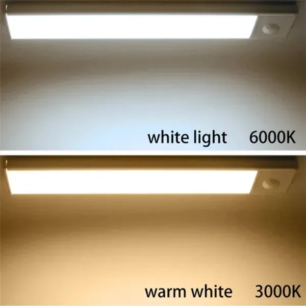 PIR Motion Sensor LED Under Cabinet Lamp Dimmable Rechargeable Night Light Stairs Closet Room Aisle Tube Bar Detector Bulb - Image 7