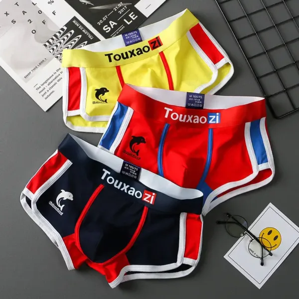 3Pcs/Lot Men Panties Cotton Underwear Boxers Briefs Mens Fashion Dolphin Boxershorts Trends Youth Personality Underpants Homme - Image 3