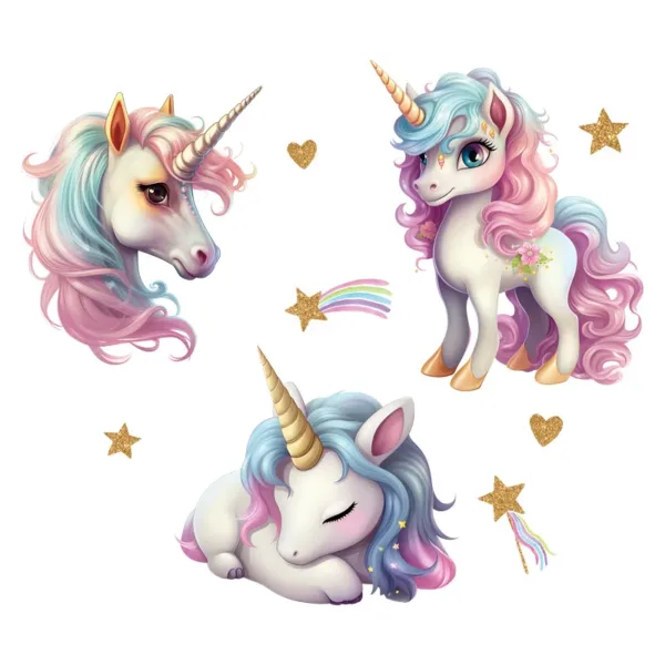 Unicorn Decorative Vinyl Child Wall Stickers For Baby Girl Room Decor Adhesive Wallpaper Bedroom Accessories Wall Art Room Decor - Image 4