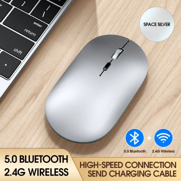 Wireless bluetooth Mouse Silent Rechargeable Mice Bluetooth Mouse for Laptop Computer Desktop PC MacBook Mac IPad IPhone Tablet - Image 5