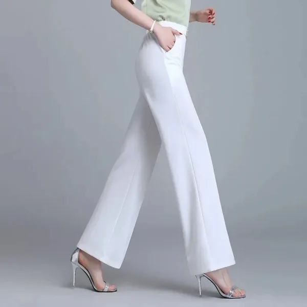 High Waist Wide Leg Pants Women Spring Autumn New Drop Feel Relaxed Straight Suit Pants Fashion Wild Casual Trousers White Black - Image 6