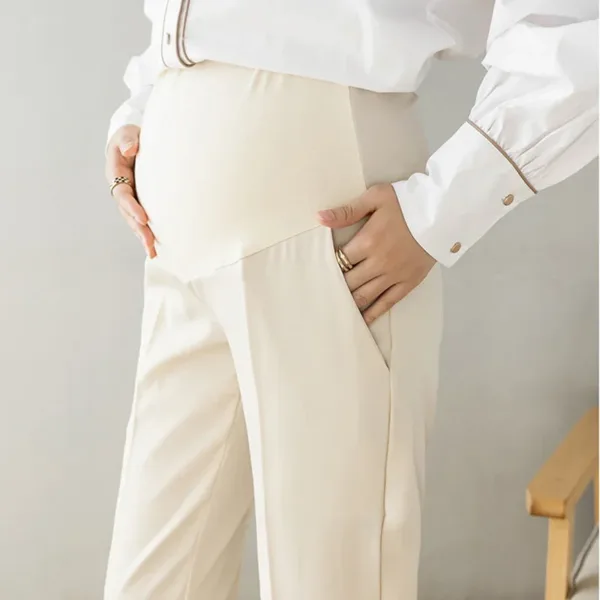 Office Formal Maternity Pants Thin OL Elastic Waist Trousers Clothes For Pregnant Women Belly Business Wear Pregnancy Clothing - Image 5