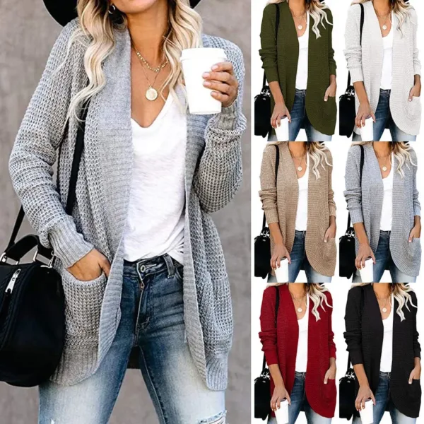 Autumn Long Coat Women Jumper Pull Femme Loose Knitted Ladies Outerwear Ropa Mujer Fashion Cardigan Jacket Sweater Woman Clothes - Image 11