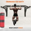 Pull Up Bar Wall Mounted, Heavy Duty Multi Grip Bar with 14 Grip Positions, Space Saving Home Gym Equipment -Ideal for Garage - Image 2