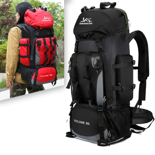 90L Waterproof Hiking Camping Backpack Trekking Bag Rucksack Large Capacity Travel Outdoor Sports Bags Camping Equipment Men - Image 3