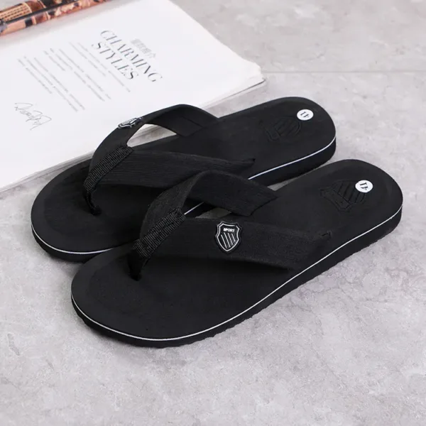 Men Flip Flops High Quality Brand Men's Slippers Hot Sale Beach Sandals Non-slip Fashion Hombre Casual House Slippers - Image 2