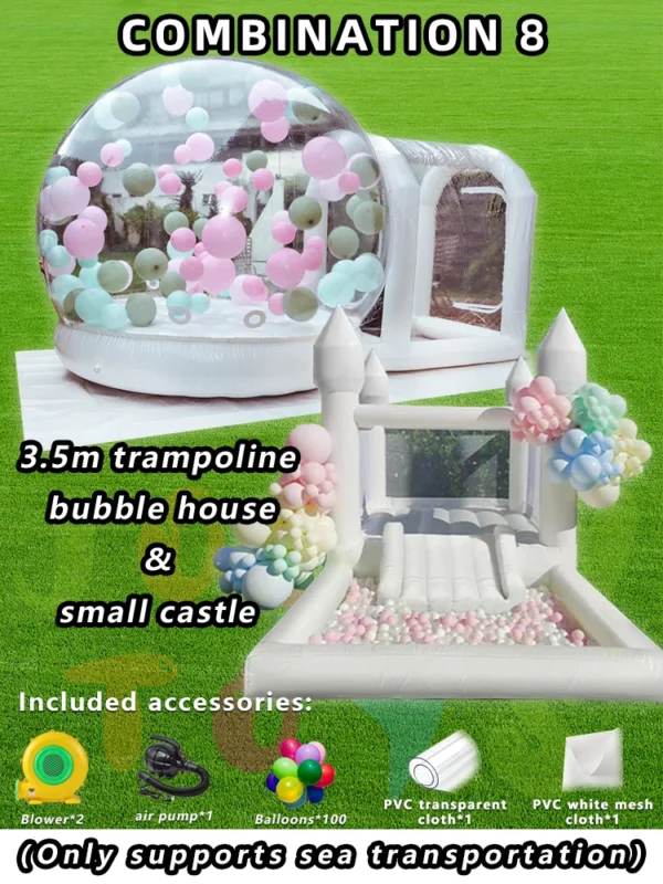 JOLLY TOYS Balloon inflatable bubble house with trampoline and transparent dome PVC material with blower - Image 3