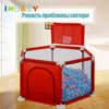 IMBABY Pool Balls Playpen for Children Infant Playground Fence Toddler Solid Color Safety Guardrail Indoor Park Toy Without Ball - Image 8