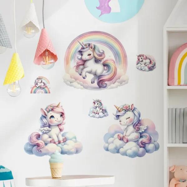 Unicorn Decorative Vinyl Child Wall Stickers For Baby Girl Room Decor Adhesive Wallpaper Bedroom Accessories Wall Art Room Decor - Image 6