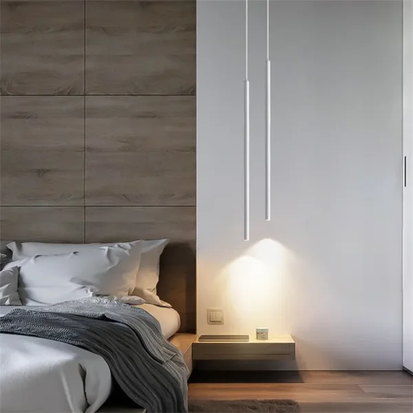 Superfine 2CM Led Pendant Lights Long Tube Hanging Lamp Kitchen Island Dining Room Table Pendant Lamp Bedroom Bedside Droplight - Image 3