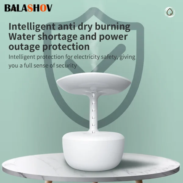 Air Humidifier Anti-Gravity Ultrasonic Cool Mist Maker Night Light Weightless Sprayer with LED Night Light Water Droplet - Image 6