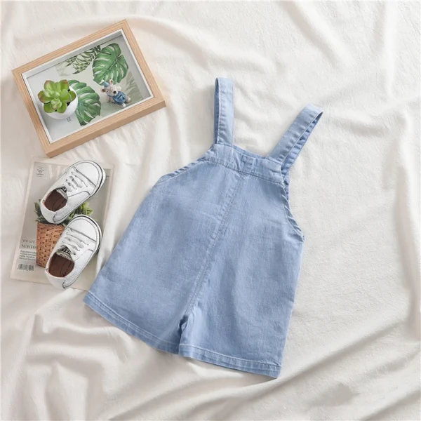 IENENS Baby Rompers Newborn Playsuits Boy Girl Overalls Dress Infant Summer Shorts Cotton Wash Blue Dungarees Toddler Jumpsuit