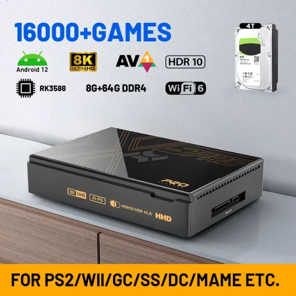 Kinhank Super Console X5 PRO Retro Video Game Console RK3588 8GDDR4 with 4T HDD 16000+ Games Plug and Play for PS2/PS1/SS/DC/N64 - Image 7
