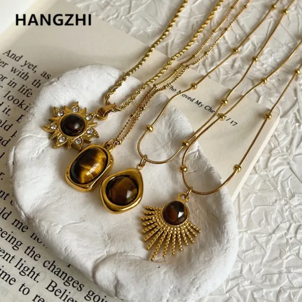 Natural Stone Pendant Necklace - Image 9