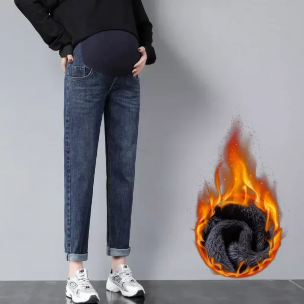 Pregnancy Abdominal Pants Boyfriend Jeans Maternity Pants For Pregnant Women Clothes High Waist Trousers Loose Denim Jeans - Image 5