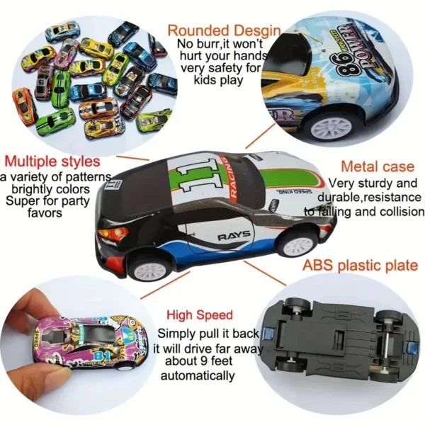 New 50-10PCS Mini Alloy Car Model Set with Storage Box Diecast Cars Toys for Boys Sliding Inertia Vehicle Children Toy Kit Gifts - Image 4