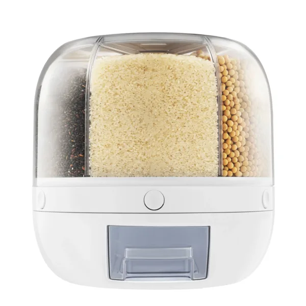 Kitchen Storage Box 360 Degree Rotating Rice Dispenser Sealed Dry Cereal Grain Bucket Dispenser Moisture-proof Food Container - Image 4