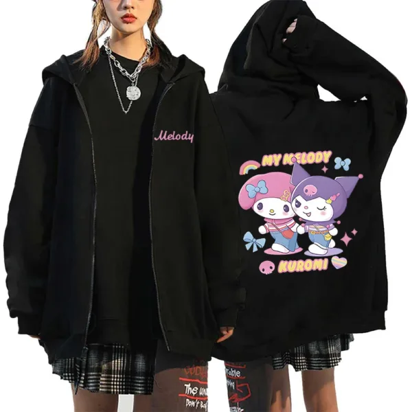 Essential Hoodies Women's Sale Cardigan Zipper Hoodies Sanrio Hello Kitty Kuromi Long Sleeve Women's Autumn and Winter Sweatshir - Image 6