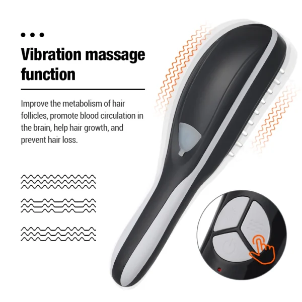 Electric Spray Massage Comb Blue Red Light Therapy Vibration Hair Massage Scalp Brush Negative Ion Spray Hair Growth Massager