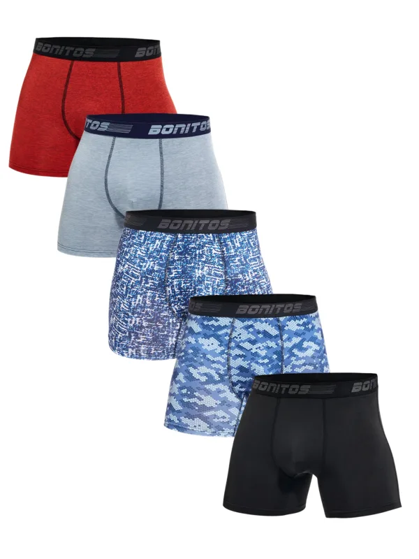 5pcs Pack 2023 Men Panties Polyester Underwear Male Brand Boxer And Underpants For Homme Lot Luxury Set Sexy Shorts Gift Slip - Image 2