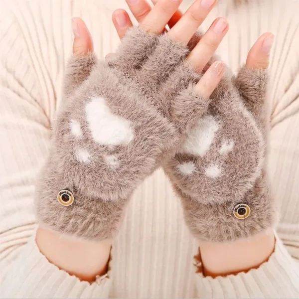 Thick Winter Cat Paw Gloves - Image 3