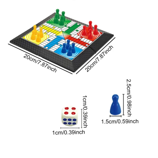 Ludo Game Set Strategy Game Parent Child Interaction with Foldable Board Travel Family Game for Teens Kids Children Party Toy - Image 4