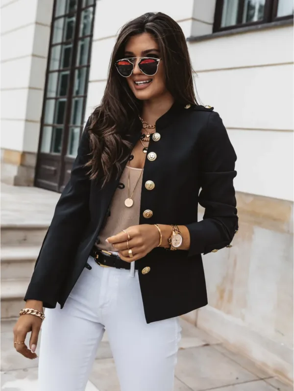 Casual O-neck Long Sleeve Jacket Outerwear Office Lady Spring Autumn Fashion Elegant Solid Blazer Coat For Women 2024 Female Top - Image 6