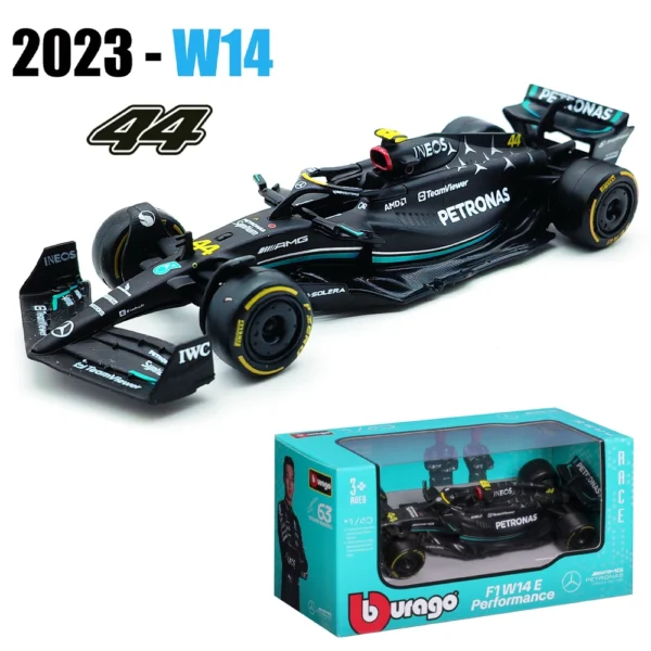 Bburago 1:43 Mercedes-AMG W14 W15 #44 #63 Racing Formula Car Static Simulation Diecast Alloy Model Car - Image 24