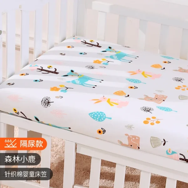 120*60cm Cotton Crib Pad For Children Waterproof Breathable Knitted Bed Sheet For Babies Mattress CoverFor Newborns