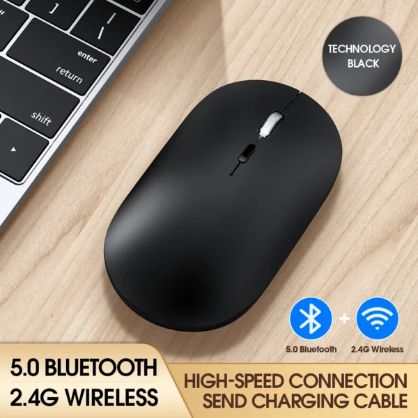 Wireless bluetooth Mouse Silent Rechargeable Mice Bluetooth Mouse for Laptop Computer Desktop PC MacBook Mac IPad IPhone Tablet - Image 7