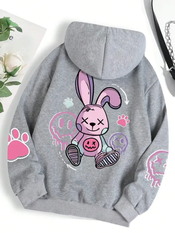 Hip Hop Street Casual Printing Hooded Women Fleece Warm Hoodies Fashion Fur-liner Hoodie S-XXL Tops Woman - Image 2