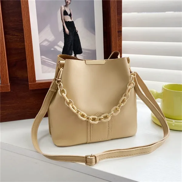 Chain Leather Shoulder Bag - Image 3