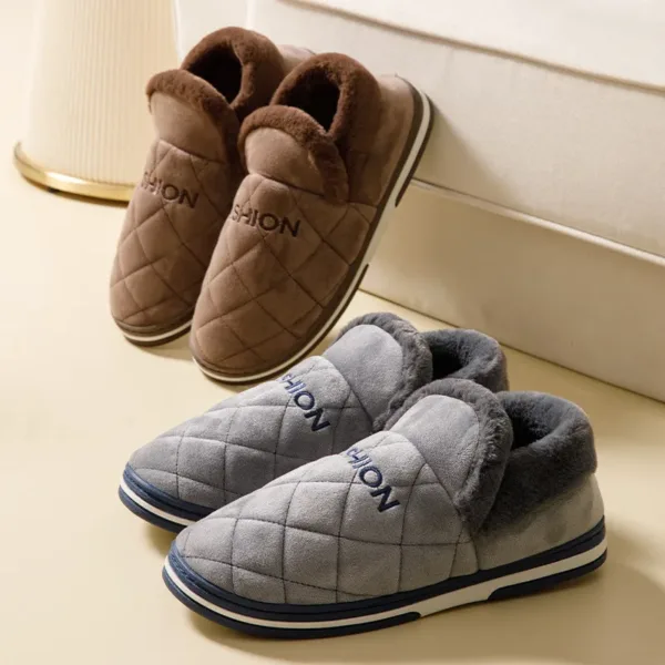 Big Size 47 48 49 50 Men Winter Warm Slippers Waterproof Large Size Home Bedroom Casual Shoes House Indoor Non Slip Slides - Image 3