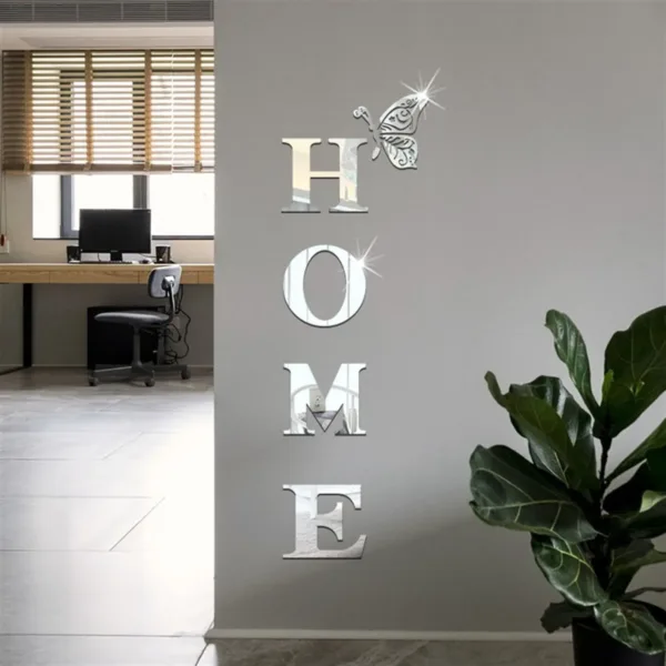 HOME Home Logo 3D Mirror Wall Sticker, Entrance Decoration, Home Decoration - Image 5