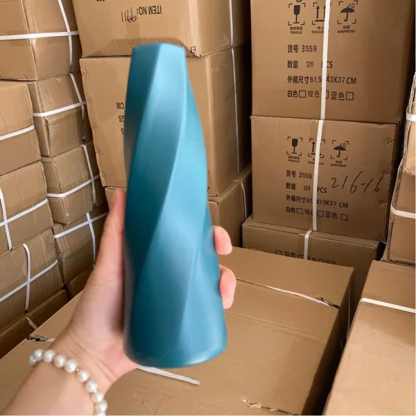 Plastic Vase White Imitation Ceramic Flower Pot Plants Basket Nordic Wedding Decorative Dining Table Bedroom Home for Decoration