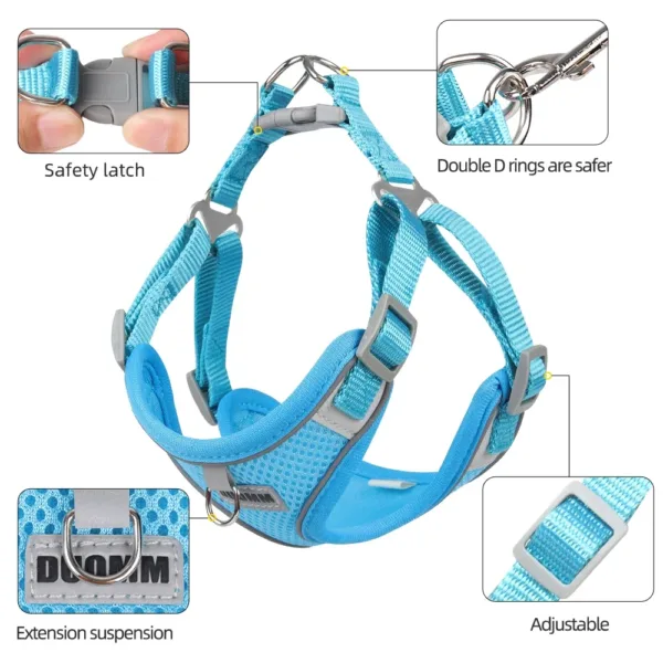 Dog Harness Leash Set for Small Medium Dog Cat Chest Strap Reflective Dog Clothes Vest Set Chihuahua Outdoor Walking Pet Supplie - Image 10