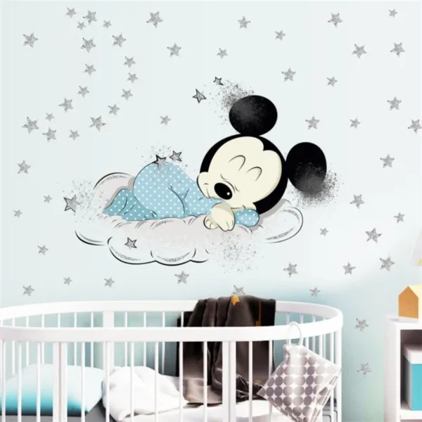 Cartoon Disney Mickey Mouse Minnie Baby Sleep Wall Sticker For Kids Room Decoration Wallpaper Cute Self-Adhesive DIY Mural Decal - Image 13