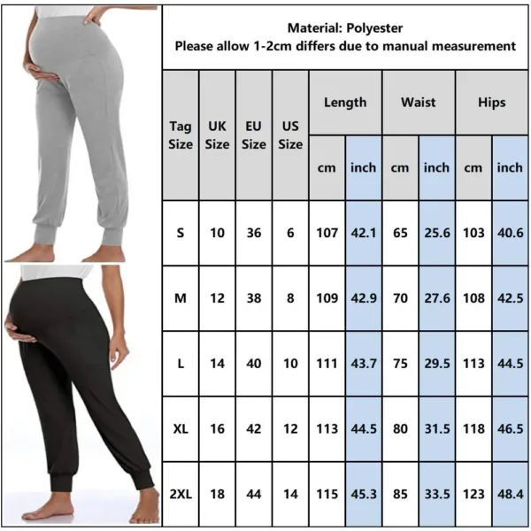Maternity Trousers Summer New Pregnant Casual Loose Solid Color Belly Support Maternity Pants Elastic Waist Maternity Leggings - Image 2