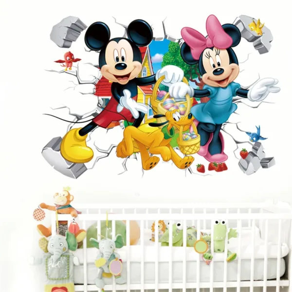 Cartoon Disney Mickey Mouse Minnie Baby Sleep Wall Sticker For Kids Room Decoration Wallpaper Cute Self-Adhesive DIY Mural Decal - Image 14