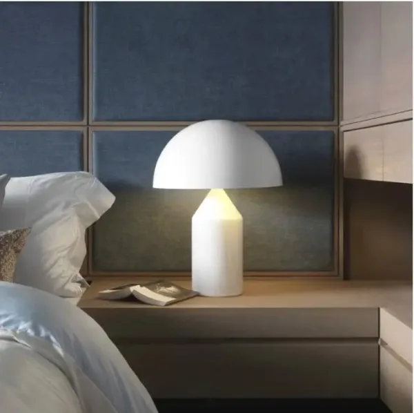 Electroplating Nordic Black White Gold Mushroom Table Lamp for Desk Living Dining Room Bedroom Bedside Metal LED Desktop Decorat - Image 5