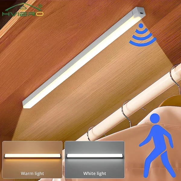 Motion Sensor Night Lights Wireless LED Lamp USB Rechargeable Magnetic For Wardrobe Room Closet Kitchen Aisle Tube Detector Bulb - Image 2