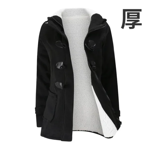 Fashion Autumn Winter Hoodies Women Thick Coat Sweatshirt Women Clothes Casual Hooded Zipper Button Hoodie Streetwear Outerwear - Image 3